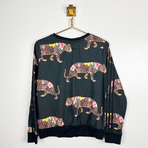 Adidas x Farm Oncada AY6888 Sweater Black Cheetah Leopard Sweatshirt Sz S - Picture 6 of 10